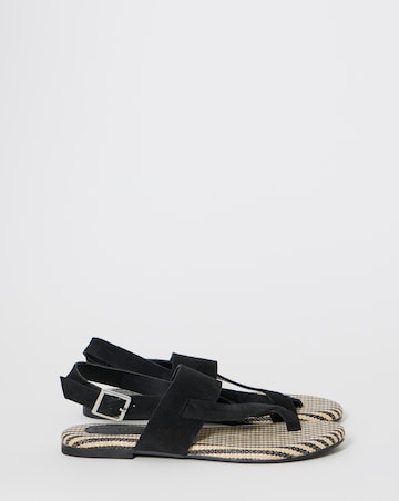 Catalina Suede Toe Post Sandals - Wide Fit (E)