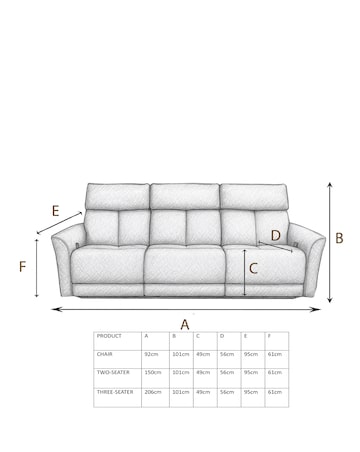 Aspire Ashford Fabric Recliner 3 Seater