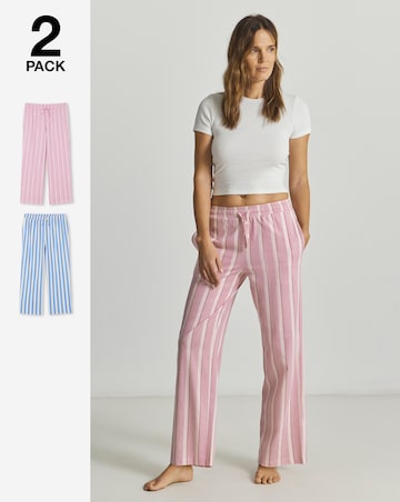 Pretty Secrets (2 Pack) Stripe Cotton Pyjama Bottoms