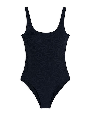 Chelsea Peers Jacquard Shell Scoopback Swimsuit Black