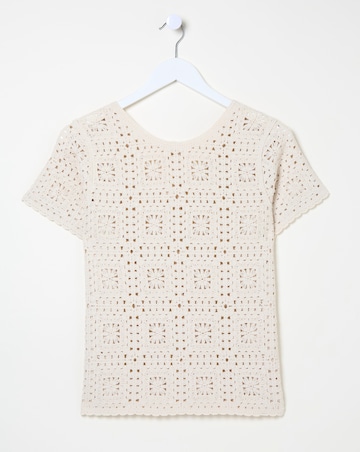 FatFace Patchwork Crochet Tee