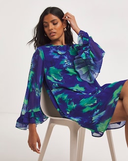 Joanna Hope Fluted Sleeve Shift Dress