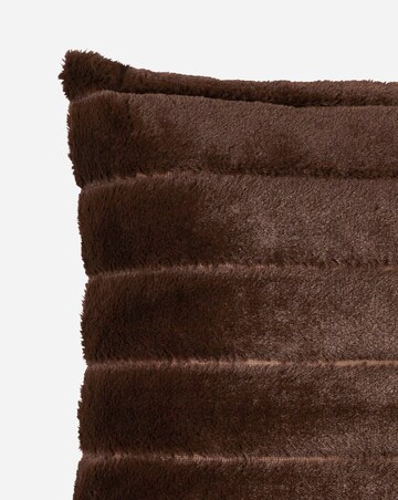 Large Ribbed Faux Fur Cushion