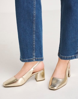 Henrietta Flexi Sole Block Heel Slingback Shoe - Extra Wide fit (EEE)