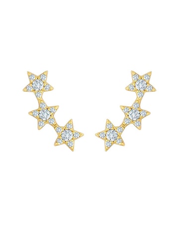 Inicio 14K Gold Plated Recycled Cubic Zirconia Star Ear Climber - Gift Pouch