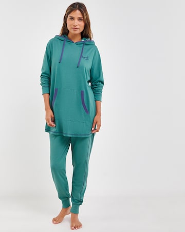 Joe Browns Christmas Longline Hoodie Dark Green