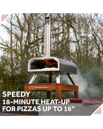 George Foreman 16" Stainless Steel Wood Pellet Pizza Oven