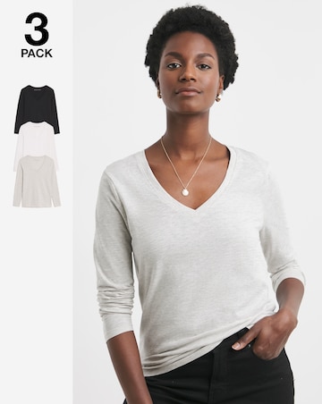 3 Pack The V Neck Long Sleeve T-Shirt