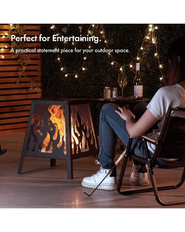 VonHaus Flame Design Square Fire Pit