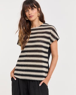 Pure Cotton Mono Open Stitch T-Shirt