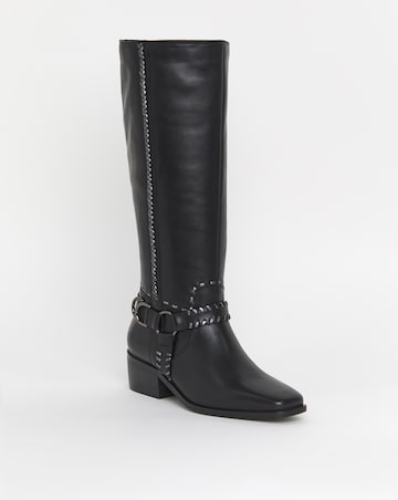 Joe Browns Knee High Leather Riding Boot EEE Fit Standard Calf