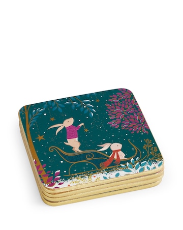 Sara Miller Woodland Tales Set of 4 Coasters