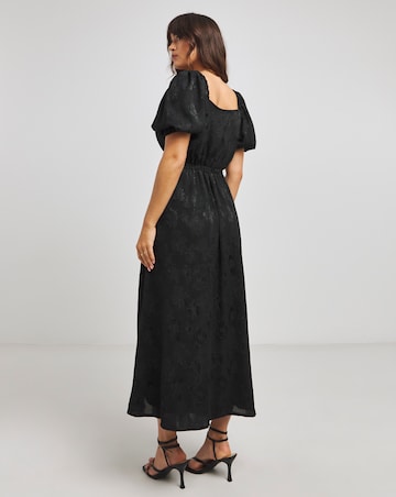 Flounce London Black Printed Midaxi Dress