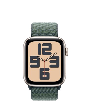 Apple Watch SE GPS 44mm Starlight Aluminium Case with Lake Green Sport Loop