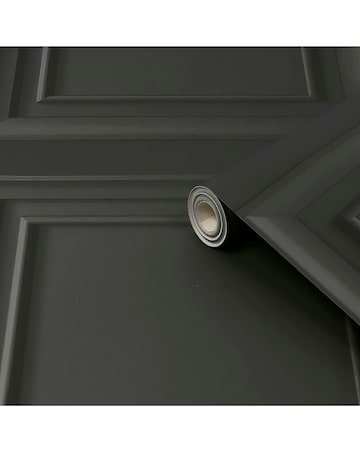 Fresco Wood Panel Charcoal Wallpaper