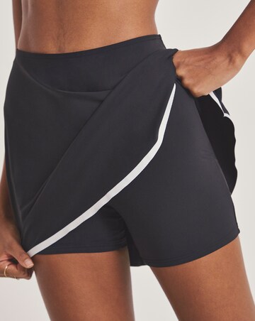 Magisculpt Contrast Trim Swim Skirt With Built In Shorts