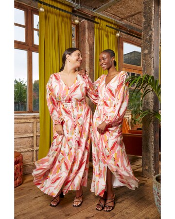 FatFace Peony Painted Leaves Maxi Dress