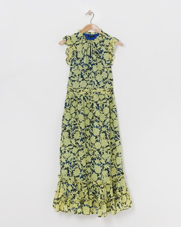 Sleeveless V-Neck Maxi Dress With Frills