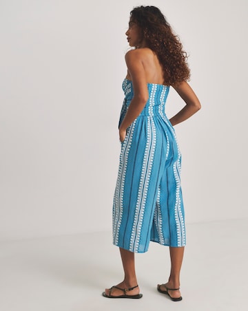 Jacquard Wrap Front Culotte Beach Jumpsuit