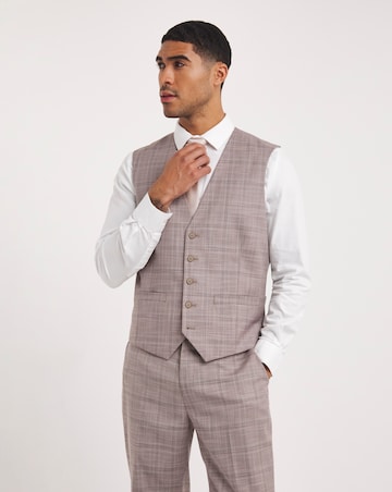Jordan Burgundy Check Suit Waistcoat