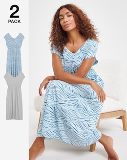 JD Williams (2 Pack) Value Maxi Nighties Zebra Print