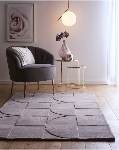 Penny Carved Circles Woollen Rug