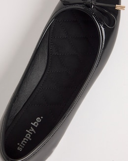 Eva Square Toe Ballerina Shoes - Wide Fit (E)