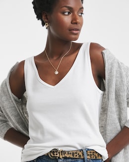 Pure Cotton White Reversible Vest