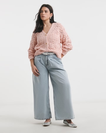 Simply Be Pink Pointelle Knit Cardigan