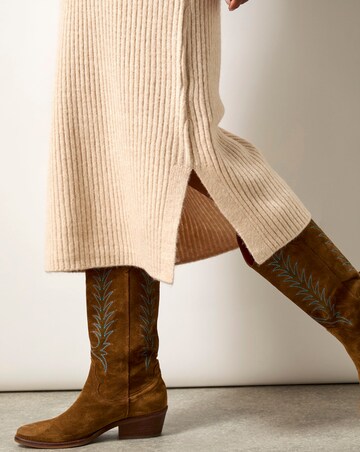 Ro&Zo Oatmeal High Neck Jumper Dress