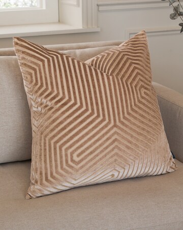 Paoletti Evoke Cut Velvet Large Cushion Cover - Mink