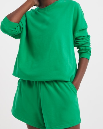 Washed Crew Neck Lounge Short Set