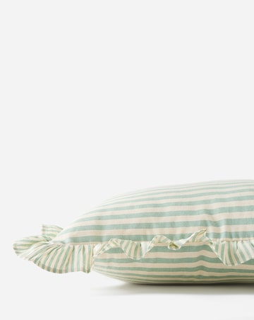 Raleigh Striped Ruffled Cushion