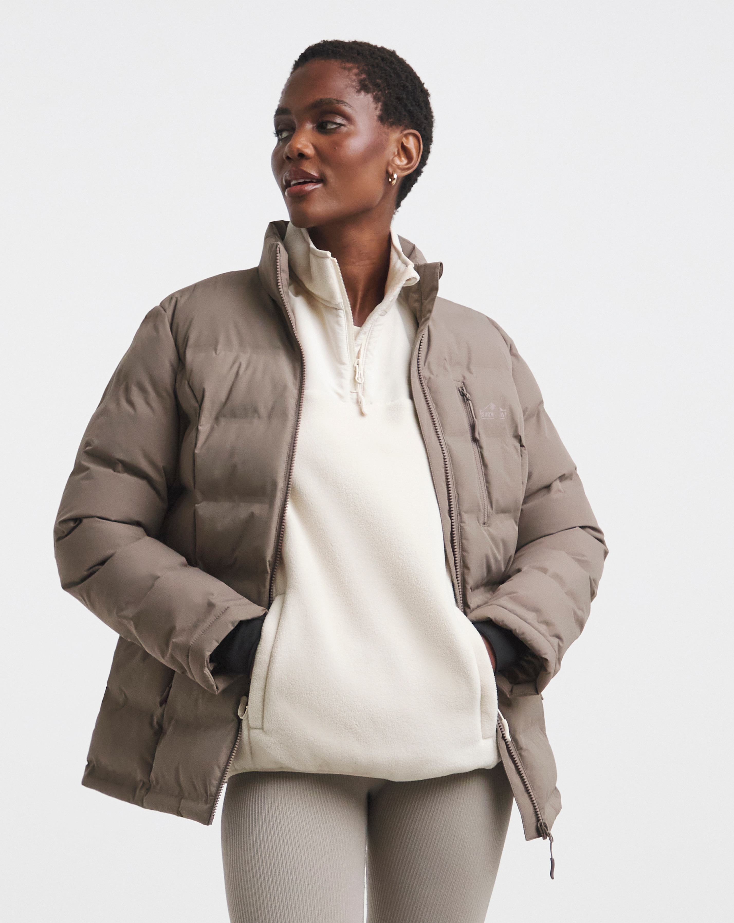 Black Short Hooded Quilted Jacket | Ambrose Wilson