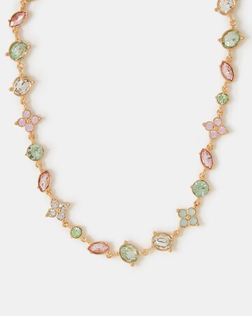 Accessorize Gemstone Flower Chain Necklace