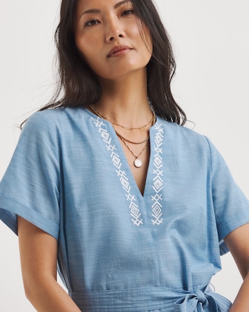 Julipa Chambray Embroidered Dress