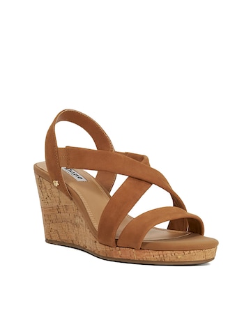 Dune Kamies Wedged Sandals Wide Fit