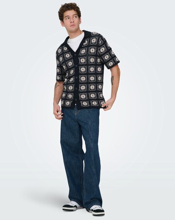Only & Sons Bart Crochet Shirt - Navy