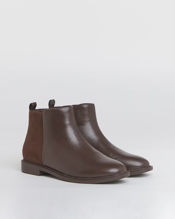 Ruth Classic Mixed Material Ankle Boots - Standard Fit (D)