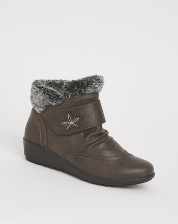 Cushion Walk Faux Fur Ankle Boot Wide E Fit