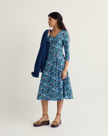 Seasalt Cornwall Three Quarter Sleeve Pier View Jersey Dress