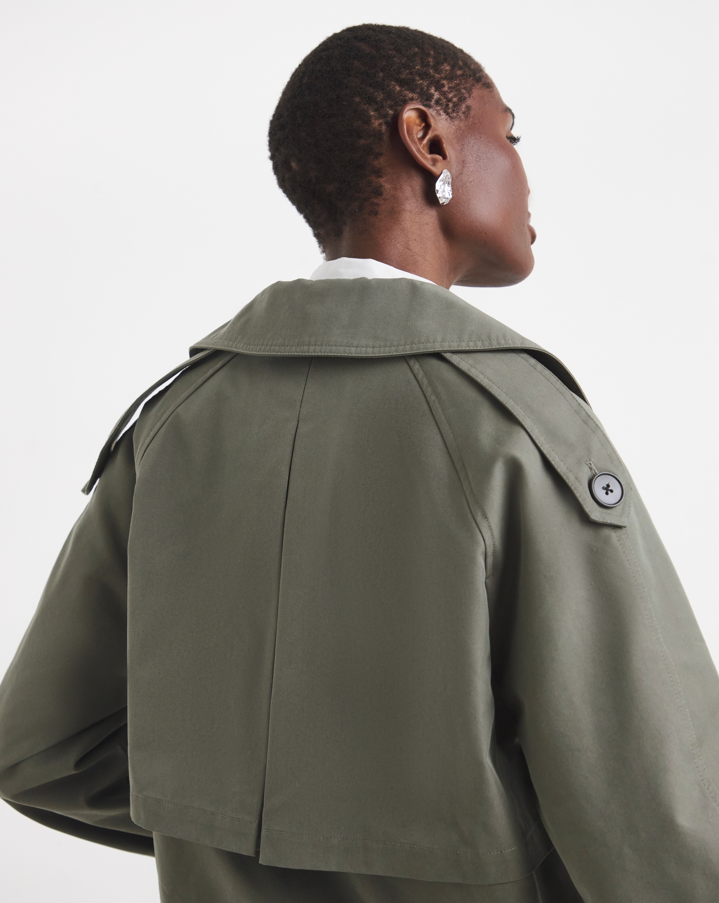Anthology Khaki Short Trench Coat | Ambrose Wilson