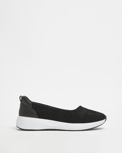 Leather Sporty Ballerina - Wide Fit (E)