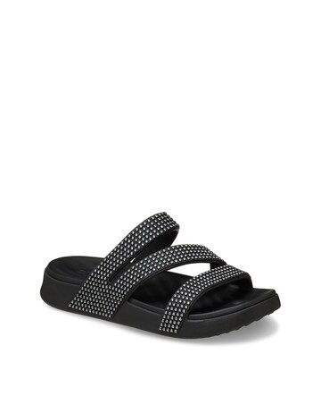 Crocs Black Get Away Strappy Gems Detail - Standard Fit
