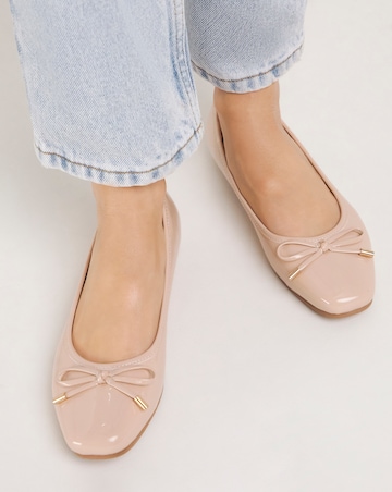 Eva Square Toe Ballerina Shoes Wide E Fit Simply Comfort