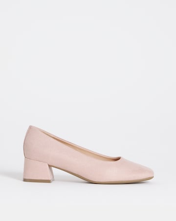 Heavenly Soles Catherine Low Block Heel Court Shoes - Extra Wide Fit (EEE)