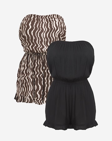 2 Pack Value Bandeau Beach Playsuits