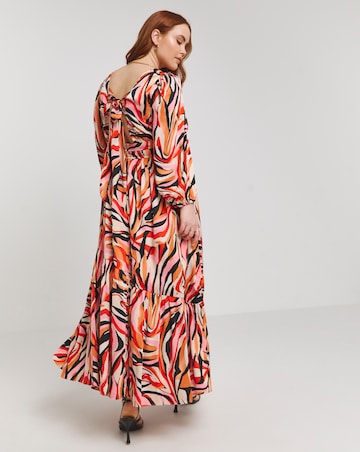 Lovedrobe Swirl Print Elastic Waist Wrap Front Maxi Dress