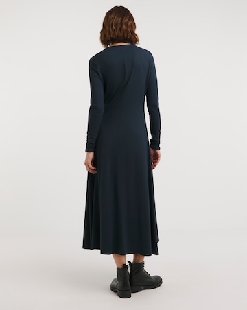 Soft Touch Zip Front Dress With Ruching