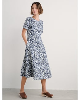 Seasalt Cornwall Fox Path Dress Shadow Blossom Indigo
